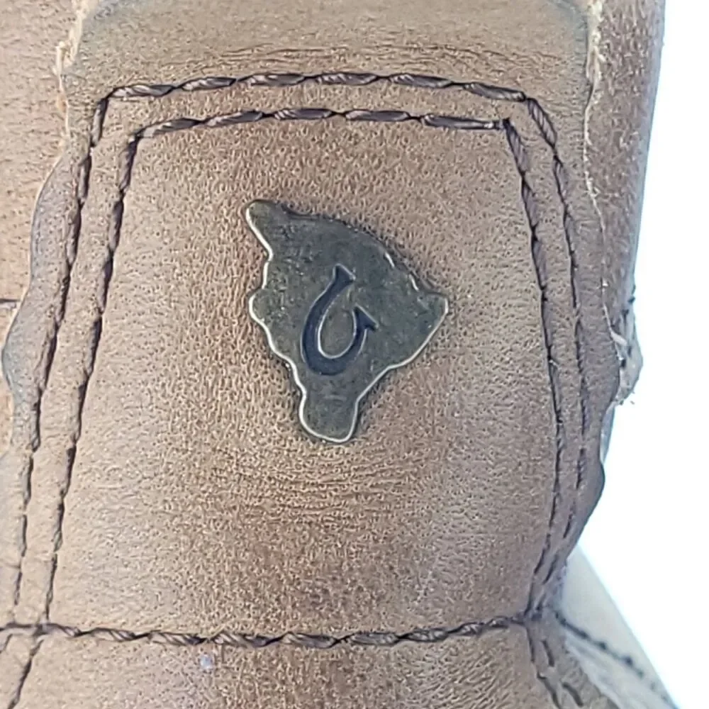 OluKai Mauna Iki leather Chukka boots US 9.5 distressed brown Ankle Wool‎ Lined
